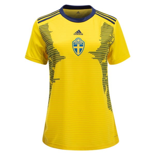 Camiseta Suecia 1ª Kit Mujer 2019 Amarillo